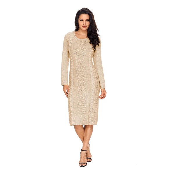 Cable-Knit Sweater Dress - Picture 4 of 11